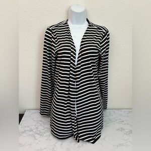 Sheila Rose Long Sleeve Cardigan Size XL Black White Striped Open Front NWOT​